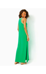 Taylane Embroidered Maxi Shift Dress - Brazilian Green