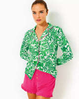 Pajama Knit Button-Up Top - Lil Escape Plan