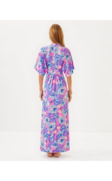 Wisteria Elbow Sleeve V-Neck Maxi Dress - Totally Koalafied