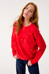 Cranberry Red Poinsettia Embellishment