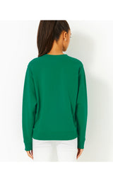 Ballad Long Sleeve Sweatshirt - Fiddle Leaf Green Bow Embellishment