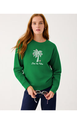 Ballad Cotton Sweatshirt - Multi Deck The Palms Embroidery