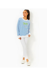 Ballad Long Sleeve Sweatshirt - Blue Stream Stripe Twin Palms