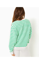 Ballad Long Sleeve Sweatshirt - Spearmint Striped Lilly Pulitzer Embroidered