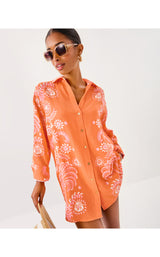 Kwitney Long-Sleeve Coverup - Breezy Palm