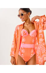 Kwitney Long-Sleeve Coverup - Breezy Palm