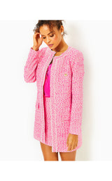 Dashielle Tweed Jacket - Pink Palms Fantasy Tweed