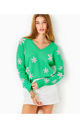 Tensley Sweater - Spearmint Blossom Jacquard