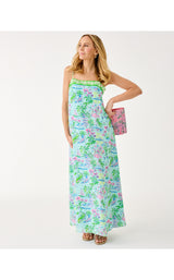 Amalfi Silk Maxi Dress - Salt Pond Blue Sunny Dee Engineered Woven Maxi