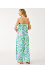 Amalfi Silk Maxi Dress - Salt Pond Blue Sunny Dee Engineered Woven Maxi