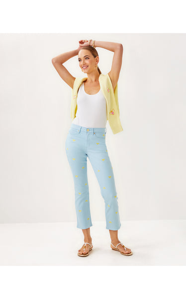 Annet High Rise Crop Flare Pant - Bluette