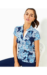 UPF50+ Frida Polo - Low Tide Navy Bouquet All Day