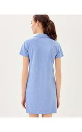 UPF50+ Dune Short Sleeve Dress - Heathered Jacaranda Blue