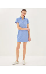 UPF50+ Dune Short Sleeve Dress - Heathered Jacaranda Blue