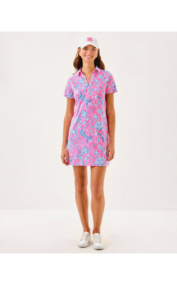 UPF50+ Dune Short Sleeve Dress - Rousseau Pink Barefoot Beachcombers