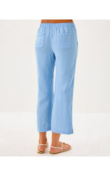Brawley Linen Crop Pant - Jacaranda Blue