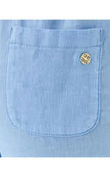 Brawley Linen Crop Pant - Jacaranda Blue