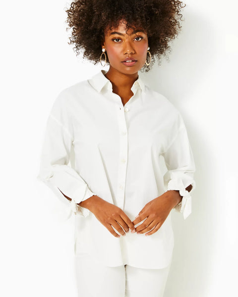 Lesia Relaxed Button Down Shirt - Resort White