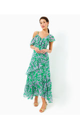 Rosalynn Ruffle Maxi Dress - Salty Sandbar