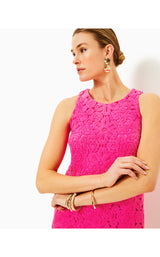 Marquette Crochet Shift Dress - Passion Fruit Pink