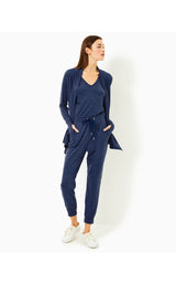 UPF50+ Maisie Jumpsuit - Heathered Med Blue X Noir