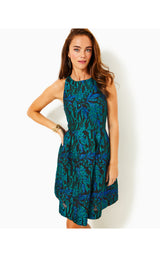 Jollian Brocade Dress - Deep Lagoon Berry Wild Metallic Brocade