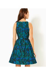 Jollian Brocade Dress - Deep Lagoon Berry Wild Metallic Brocade