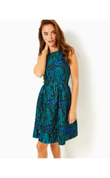 Jollian Brocade Dress - Deep Lagoon Berry Wild Metallic Brocade