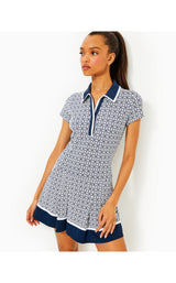 UPF50+ Jessamy Dress - Low Tide Navy X Resort White Butterfly Pattern