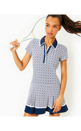 UPF50+ Jessamy Dress - Low Tide Navy X Resort White Butterfly Pattern