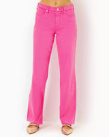 33" Aniston High Rise Straight Leg Jean - Passion Fruit Pink