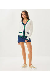 Brockton Cardigan - Coconut X Fiddle Leaf Green Tipping