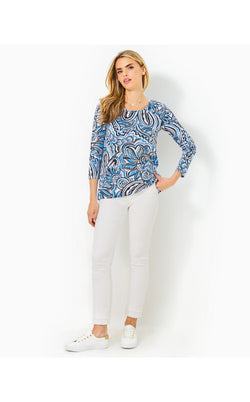 Etta Scoop-Neck Long Sleeve Top - Give It A Whirl