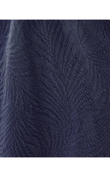 Kiely Dress - True Navy Leafy Knit Pucker jacquard