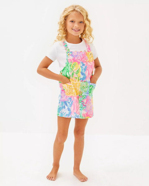 Girls Varney Overall Dress - Bright Delight Patch