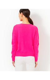 Elizabelle Sweater - Passion Fruit Pink Coastal Flowers