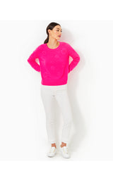 Elizabelle Sweater - Passion Fruit Pink Coastal Flowers