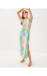 Sarabeth Stretch Maxi Shift Dress - Bright Delight Patch