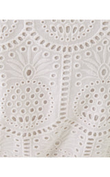 Xylia Dress - Resort White Pineapple Tile Eyelet