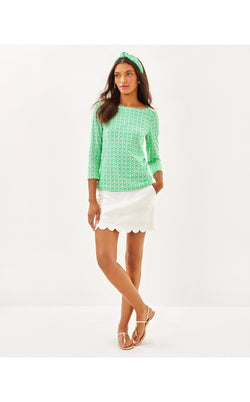 UPF50+ Callison Top - Fauna Green x Resort White Butterfly Pattern