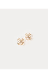 Logo Stud Earrings - Gold Metallic