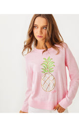 Tensley Sweater - Heathered Pink Muse Party Pineapple Jacquard