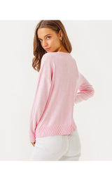 Tensley Sweater - Heathered Pink Muse Party Pineapple Jacquard