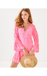 Shenzi Coverup - Rousseau Pink Tangerine Dream Poly Clip Jacquard