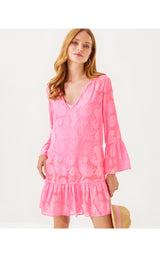 Shenzi Coverup - Rousseau Pink Tangerine Dream Poly Clip Jacquard