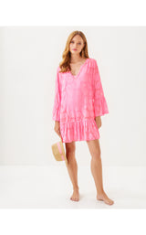 Shenzi Coverup - Rousseau Pink Tangerine Dream Poly Clip Jacquard