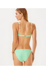 Kaz Bikini Top - Fauna Green Seersucker Stripe