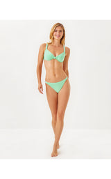 Kaz Bikini Top - Fauna Green Seersucker Stripe