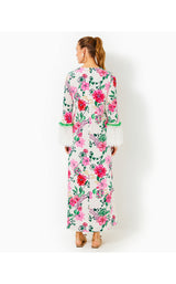 Nathalia 3/4 Sleeve Silk Embellished Maxi Dress - Safari Sanctuary