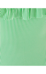 Aemma Ruffle One Piece Swim - Fauna Green Seersucker Stripe